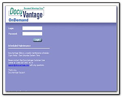 DocuVantage Login Screen